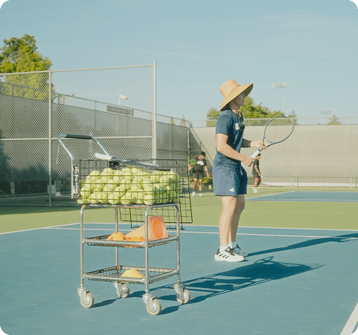 Tennis coaching session